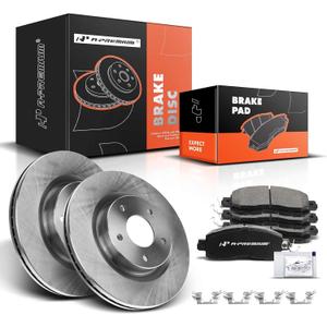 A-Premium 11.65 inch(295.91 mm) Front Vented Disc Brake Rotors + Ceramic Pads Kit Compatible with Select Nissan Models - Altima 2014 2015 2016 2017 2018 2019, 6-PC Set