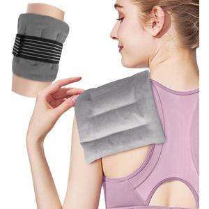 SuzziPad 10.8x5.5in Microwave Heat Pad, Microwavable Heated Pads with 25in Straps, Hands-Free Heat Compress for Neck Shoulder, Multipurpose Moist Heat Pack for Arm, Abdomen and Calf, Gray