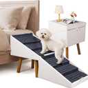 21" H Pet Steps for beds, Foldable Dog Stairs(Alabaster)