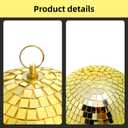 DJBoomy 8 Inch Hanging Mirror Disco Ball: Gold Disco Balls Decorations Mirror Ball with Hanging Ring for Party Decor Home Events DJ Parties