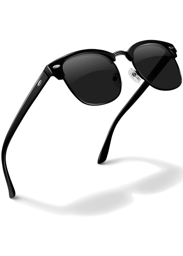 livho Rimless Trendy Polarized Sunglasses Men Women, Retro Sun Glasses for Men Women 2025, Semi Rimless UV Protection Shades