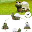 Nacome Solar Turtle Garden Statue Lights: Outdoor Figurine with Glass Ball Lighting Decorations Lawn Ornaments Porch Patio Balcony Yard - Birthday Gifts for Mom Grandma Women(Green)