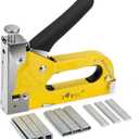 Upholstery Staple Gun, TOPEC 3 in 1 Heavy Duty Staple Guns/Home Use with 900 Staples - Manual Brad Nailer Power for Fixing, Material, Decoration, Carpentry, Furniture, Wood, DIY