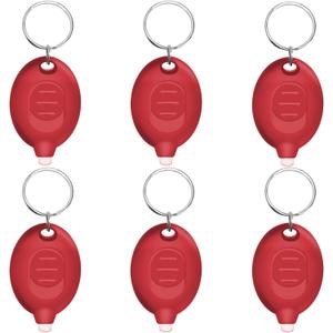 Mini LED Keychain Flashlight, Portable Pocket Flashlight with Red Shell (6PCS)