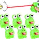 RoundFunny 24 Pcs Rubber Frog Toys Tongue Sticking Out Novelty Relief Squeeze Toys Frogs Stress Screaming Party Favors Decor Passover Frog Stress Ball for Adults Passover Gifts Decompression Relief