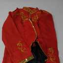 Unisex Military Blazers Prince Coats Drummer Parade Punk Officer Fitted Jackets (Small, Red)