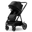 Mompush Meteor2 Baby Stroller 2-in-1 with Newborn Mode, Compatible with Infant Car Seat Adapter Included, Full-Size Bassinet Strollers for Family Outings, Black