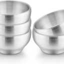 LIANYU 12 Ounce Stainless Steel Bowls Set of 5, Children Kids Toddlers Bowls Set for Soup, Cereal, Rice, Snack, Salad, Healthy & Dishwasher Safe