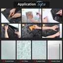 rabbitgoo Total Blackout Window Film Sun Blocking, Black Privacy Window Film Light Blocker, Stained Glass Thermal Cling Heat Control, Room Darkening Glass Sticker for Door Covering, 17.5" x 78.7"