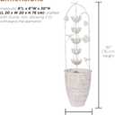 Alpine Corporation 30" Tall Metal Rustic Water Fountain with Decorative Flower, Cascading Waterfall Feature for Gardens, Patios, and Outdoor Decor, White