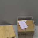 4 Pack Qtip Holder Dispenser with Bamboo Lids & Disposable Face Towel Holder Set, Clear Storage Bins for Facial Cloth, Vanity Makeup Storage Organizer, Bathroom Essentials Accessories Decor