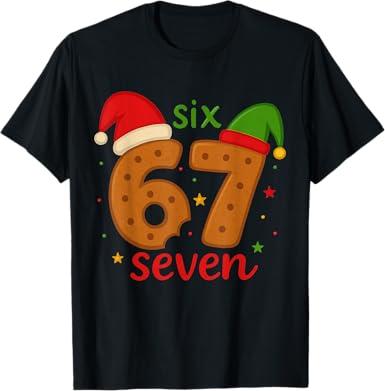6 7 Meme Christmas Shirt 67 Six Seven Cookies Gingerbread T-shirt, S