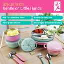 Elk and Friends Kids Stainless Steel Mealtime Bundle | Plates, Bowls, Snack Cups + Toddler Utensils | Silicone Sleeves + Travel Storage Lids | For Meals + Snacks | Dishwasher Safe