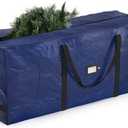 Zober Large Christmas Tree Storage Bag - Fits 9 Ft Artificial Trees - Plastic, Waterproof Christmas Tree Bag For Storage Box For Xmas - Strong, Durable Handles - Label Card Slot - Blue