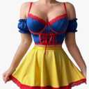 Cosplay Lingerie for Women Sexy Roleplay Costumes Princess Outfits with Pleated Skirt Sets 5 piece, XXL