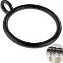 GASRONS 50 Pack Metal Curtain Rings with Eyelets, 1.5 inch Inner Diameter Drapery Rings Apply for Curtain Rods(Fits Up to 1 1/4-Inch Rod) (Black)