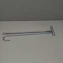 Zonon 1 Pack 31" 5th Wheel Pin Puller Solid Steel Chrome Plated Fifth Wheel Pin Puller Heavy Duty Portable Type Lifting Hooks for Pulling Storm Drain Manhole Covers, J Hook