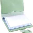 Leather Business Card Holder, 26 Card Slots, RFID Blocking Secure Professional Card Organizer with Snap Closure (Mint Green)