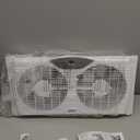 shinic Twin Window Fan, 9-Inch Blades Reversible Airflow, Thermostat Control, 3 Speeds, 23.8"-37" Expandable Width, Window Exchaust Fans for Home Bedroom, ETL Certified