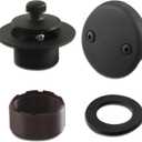 Lift and Turn Bathtub Drain Trim Kit,Two Hole Overflow Plate with Two Matching Screws, Easy to Install, Matte Black