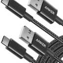 Anker Cable [2 Pack 10ft], USB A to USB C Cable for iPhone 17 Series,Samsung Galaxy S10 S10+, LG V30, Beats Fit Pro and More (Black).