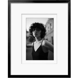 Egofine 8x10 Aluminum Picture Frame Display with Mats for 4x6/5x7 or 8x10 without Mat, Metal Picture Frame Covered by Plexiglass for Tabletop and Wall Mounting, 1 Pack, Black