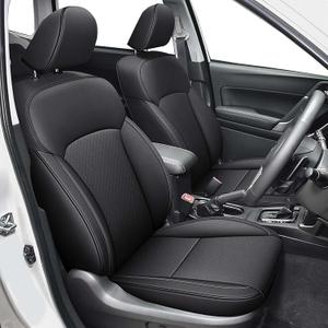 IKABEVEM Custom Fit Seat Covers for Subaru Forester 2014-2018, Full Set Faux Leather Car Seat Covers, Waterproof Seat Protector, Airbag Compatible Interior Seat Covers Black
