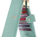 Travelambo RFID Wallet Women Large Size Bifold Multi Card Wallet Case with Zipper Pocke Credit Card Holder for Women (Green Light)