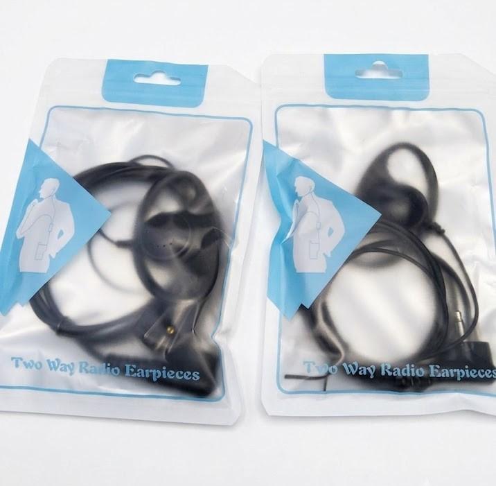 2-Pack Professional Two-Way Radio Earpieces with Microphone & PTT2 