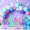 Amyhill 4 Pcs Large Corals Table Decor Under The Sea Party Favors Seaweed Wooden Decoration Mermaid Party Decorations for Ocean Theme Birthday Photography Props Decor
