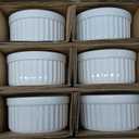 LE TAUCI Ramekins 6 OZ, Ceramic Souffle Dishes, Oven Safe Custard Cups for Baking, Creme Brulee, Pudding, Dessert, Microwave & Dishwasher Safe, Set of 6, White