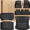 3W Tesla Model 3 Floor Mats and Trunk Mat, All-Weather TPE Floor Liner Compatible for Tesla Model 3 2021-2023, Full Set Black Floor Mats and Cargo Liner Mat Custom Fit
