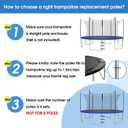 Universal Trampoline Enclosure Poles Replacement Kit 6 Straight Poles & Hardware for 10, 12, 14, 15FT Trampoline Frames