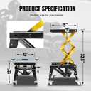 Jack Boss 350 Lbs Motorcycle Lift Jack Table, Hydraulic Foot-Operated Scissor Lift Jack for Bike, Motorcycle Stand with 4 Wheels Black