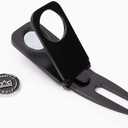 Golf Cigar Holder Golf Cart - Magnetic Golf Cart Cigar Holder Clip Keeps Your Cigar Safe - 6 in 1 Golf Divot Tool and Ball Marker - Cigar Clamp Golf Cart (Black)