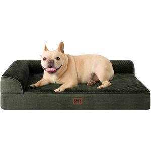 EHEYCIGA Orthopedic Dog Bed Medium Size Dogs, Memory Foam Dog Bed with Washable Removable Cover, Waterproof Pet Sofa Couch for Crate with Nonskid Bottom, 30x20x6, Dark Green