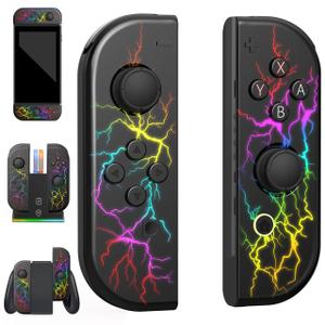 GLOWANT Replacement for Switch Controller Work with Switch 1/Lite/OLED,Left/Right Gamepad with Dual Vibration,6-Axis Gyro,Wake-Up,Anti-Slip grip and Joystick