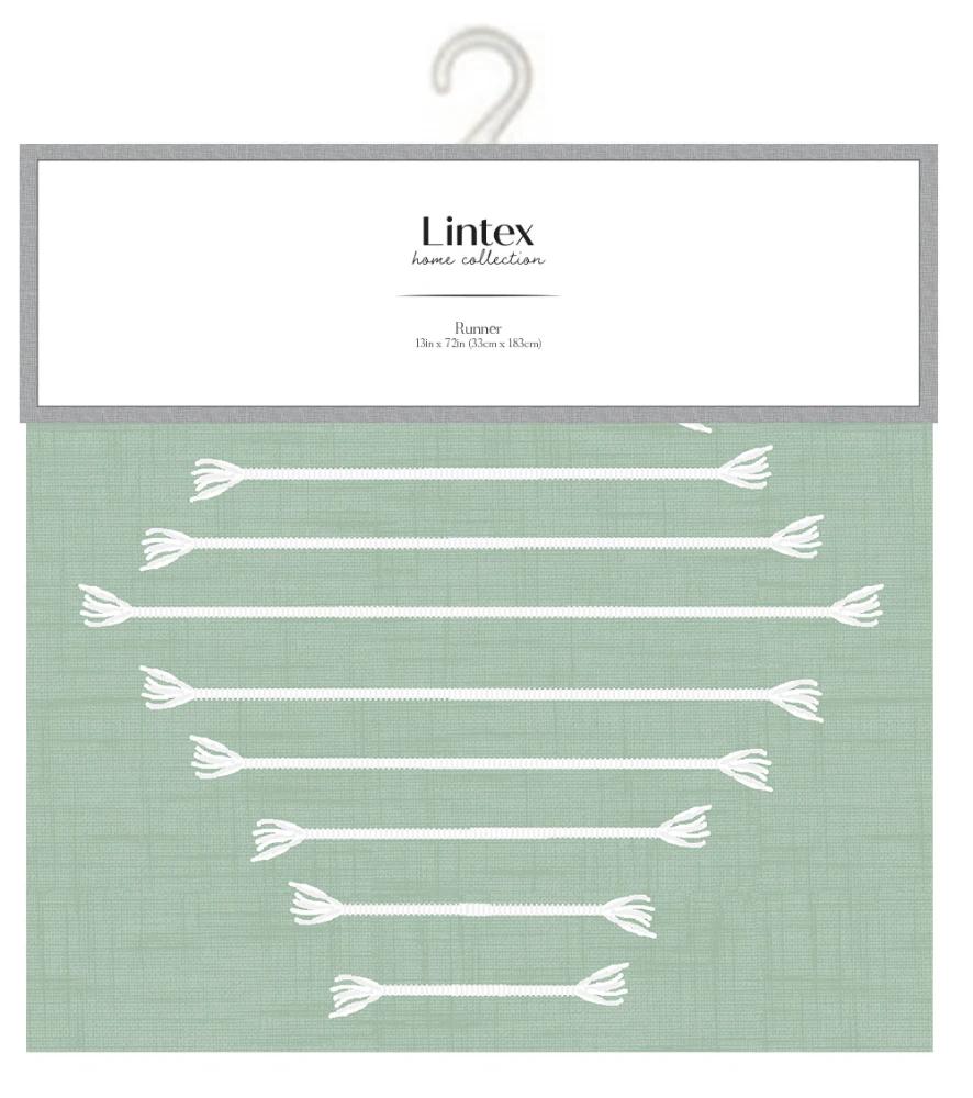 Lintex Lynn Clip Table Runner - Green
 Size 13x72 Runner