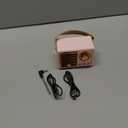 QUEQIMU Retro Bluetooth Speaker, Wireless Mini Portable Speakers Vintage Radio Support USB/TF Card/AUX, Cute Bluetooth Speaker for Kitchen Desk Bedroom Office, Birthday Gifts for Women Teenage, Pink