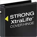 Cardinal Economy 3-Ring Binders, 1", Round Rings, Holds 225 Sheets, Clearvue Presentation View, Non-Stick, Black, Carton of 12