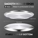 Thenshop 8 Pieces 6 Inch Pizza Pans Bulk Stainless Steel Sets Round Bakeware Pizza Trays for Oven Kitchen Baking Home Restaurant Safe Sturdy Reusable Easy Clean (Matte Silver)