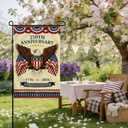 4 x 4th of July Decorations - 250th Anniversary USA Garden Flag | Patriotic USA Banner for Fourth of July Decor | 1776-2026 Accessories for Garden Yard Porch Patio Lawn Outdoor Outside Party