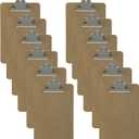 Trade Quest Memo Size 6'' x 9'' Clipboards Standard Clip Hardboard (Pack of 12) (Pen Not Included - for Scale Only)