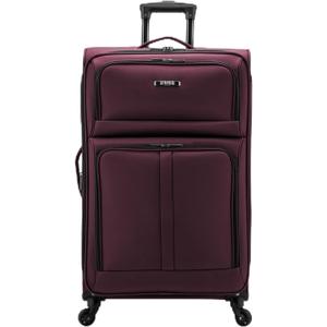 U.S. Traveler Anzio Softside Expandable Luggage with Spinner Wheels, Burgundy, 30-Inch Large