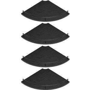 FNBAR Corner Shelf Wall Mount, Floating Corner Shelves, Set of 4 Corner Wall Shelf Organizer,Rustic Wood Wall Storage Display Shelves forLiving Room Bedroom Bathroom Kitchen,Black