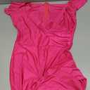 A ADILACA Off Shoulder High Split Dresses, Off Shoulder Dresses for Woman 2025, Maxi Dress for Woman Semi Formal, V Neck High Slit Maxi Dress (Hot Pink, L)