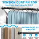 MEXAU Shower Curtain Rod 44-77 inch Black Tension Rod Shower rod Non Slip Tension Curtain Rod Adjustable Curtain Rods No Drilling Shower Rods for Bathroom Windows Closet