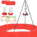 Chick Brooder Box with Heat Lamp, Chick Perch, Flip Top Poultry Feeder, Baby Chick Starter Kit for Chick Brooder, Baby Chicken Supplies for, Duck and Quail