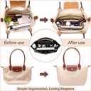 OPPOSHE Purse Organizer Insert for Longchamp Le Pliage, Premium Felt Long Champ Bag Handbag Women, Tote Organizer Insert with 9 Compartments (Medium, Grey)