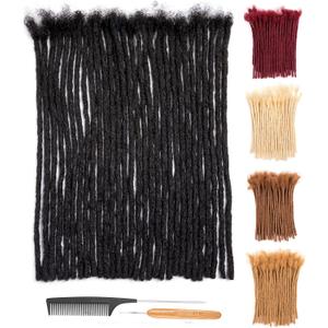 DAIXI 0.24Inch Thickness 14 Inch 30 Strands 100% Real Human Hair Dreadlock Extensions for Man/Women Full Head Handmade 0.6cm Thinner Can Be Dyed and Bleached Soft Dreadlocks with Needle and Comb
